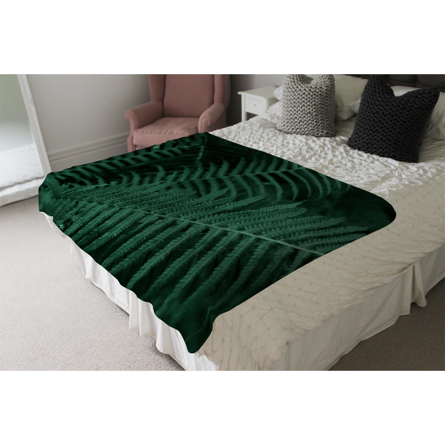 Plants Background. Biophilia Trend Blanket - Green
