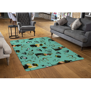 Hand Painting Abstract, Ancient Egypt Horus Eye Signs Designer Rug