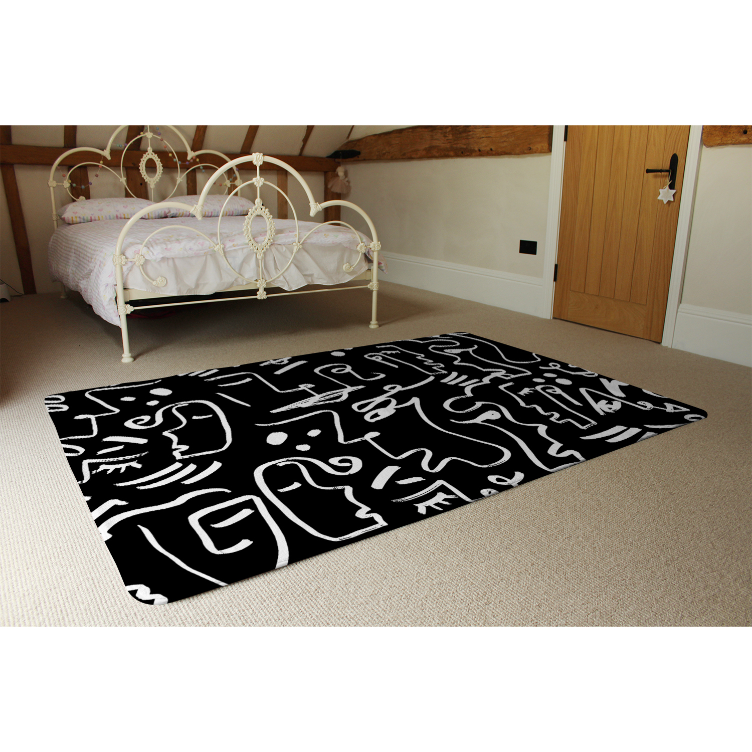 Geometric Shapes Repeating Designer Rug - Black / 230cm thumbnail