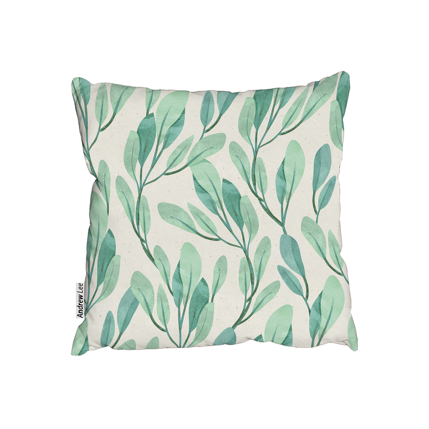 Watercolor Botanical Cushion - Green / 60cm