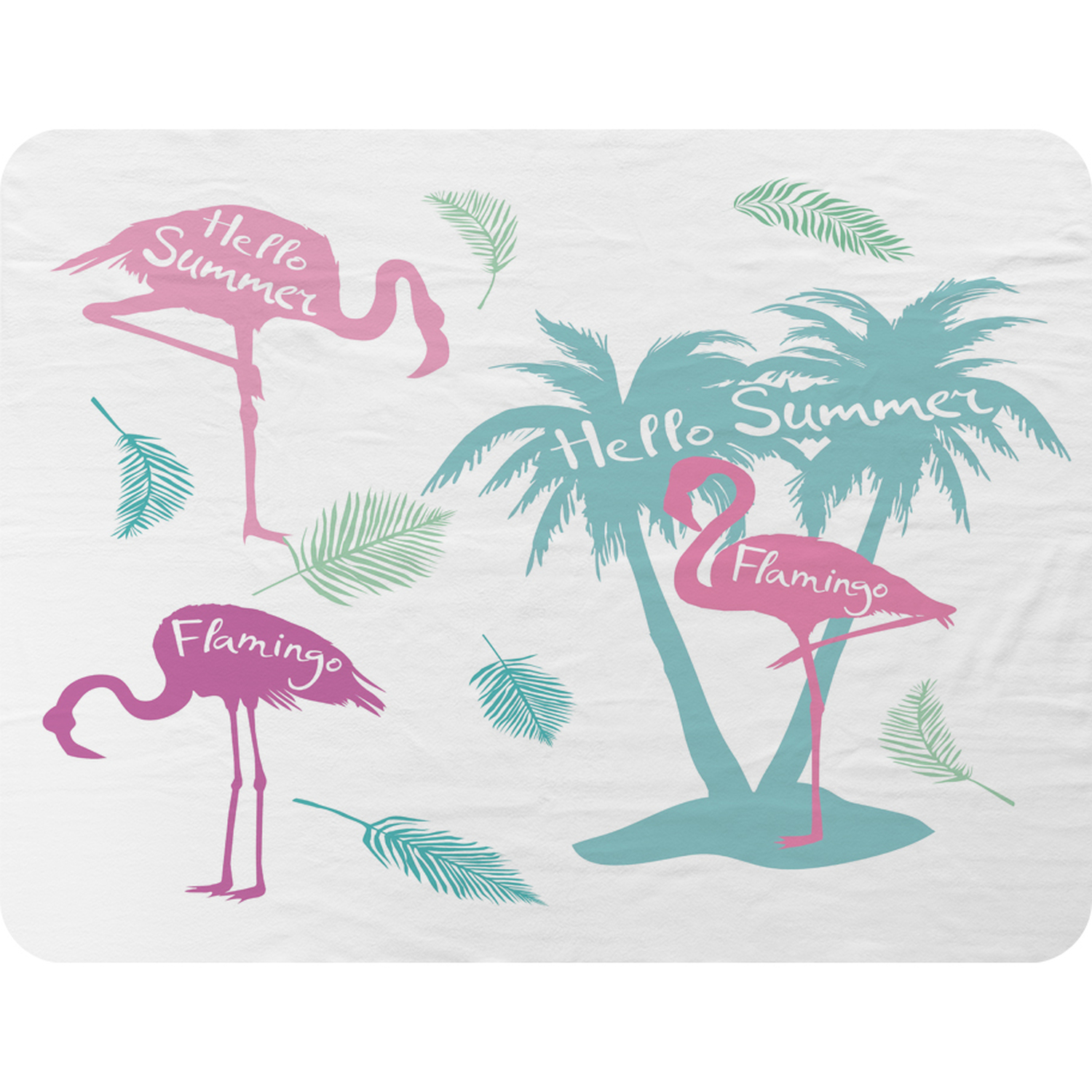 Palm Flamingo Blanket - Pink