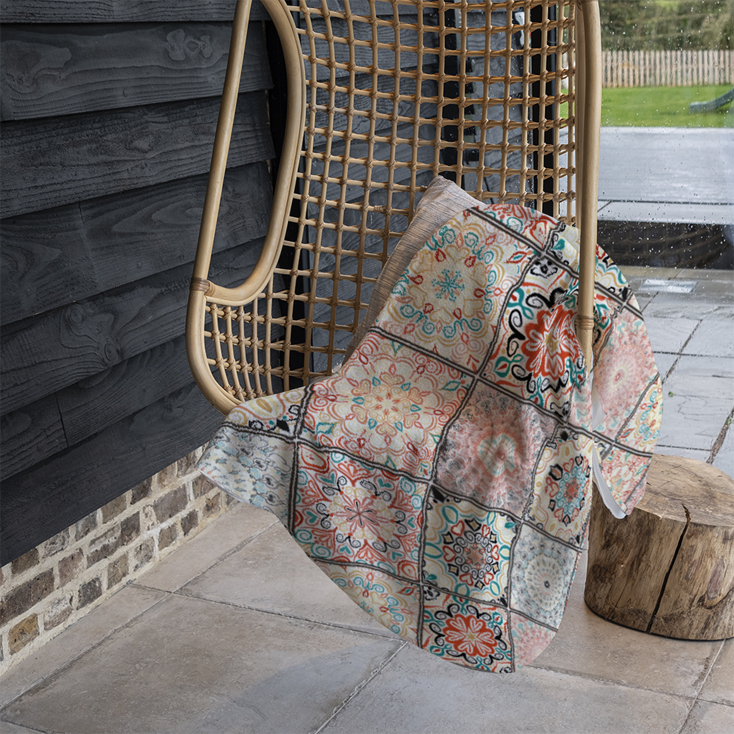 Luxury Oriental Tile Blanket - Pink