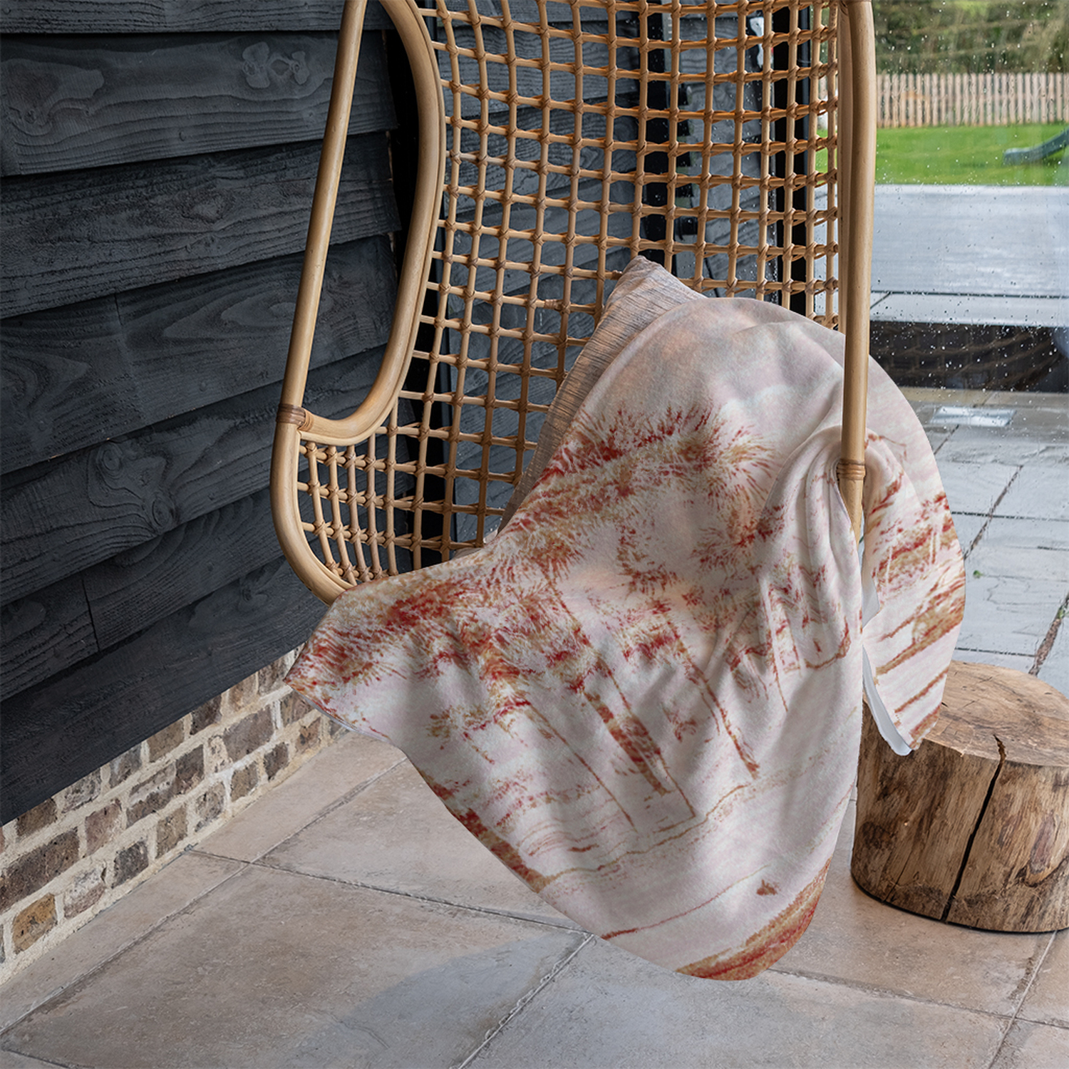 Bronze Palm Blanket - Pink