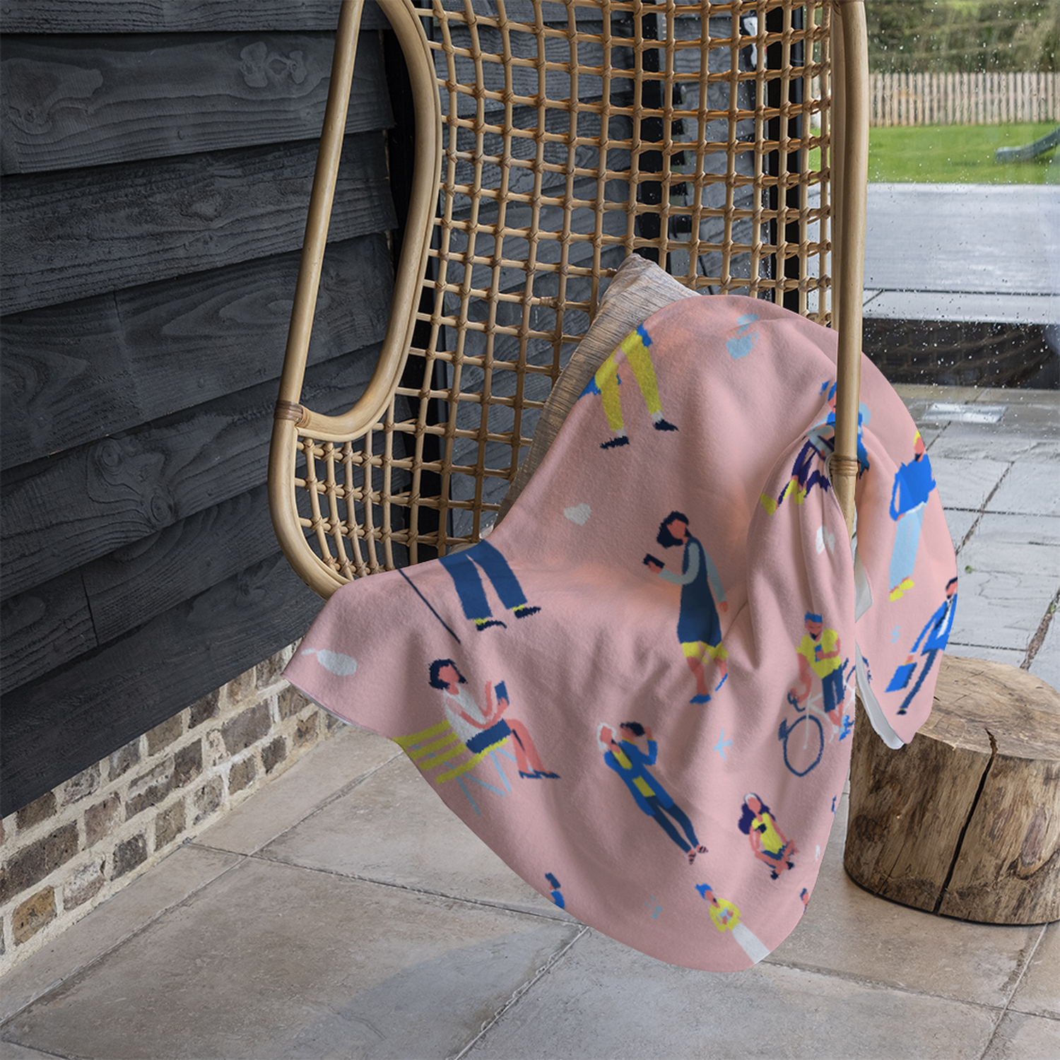 Different People With Mobile Phones And Gadgets Blanket - Pink