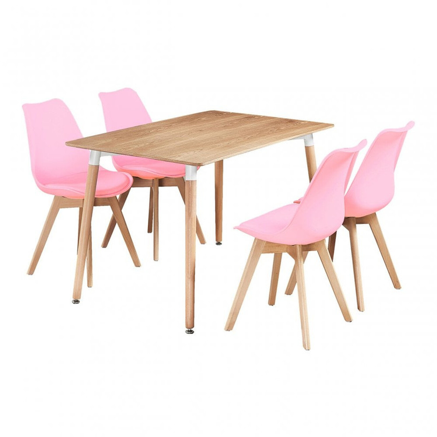 Lorenzo Dining Set With A Halo Table And 4 Dining Chairs - Pink