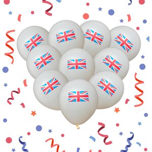Pack of 100 Union Jack Latex Balloons 12Inches for all occasions
