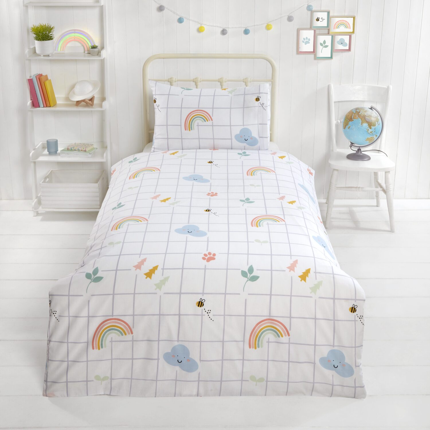 Ph Planet-b Polycotton Reversible Duvet Set With Pillowcase - Multi Single