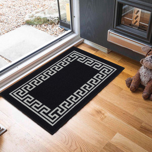 Machine Washable Greek Key Design Anti Slip Doormats - Runners