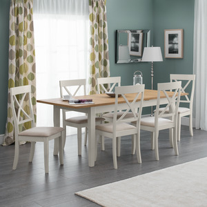 Davenport Ivory and Oak Extending Table and Chairs Set