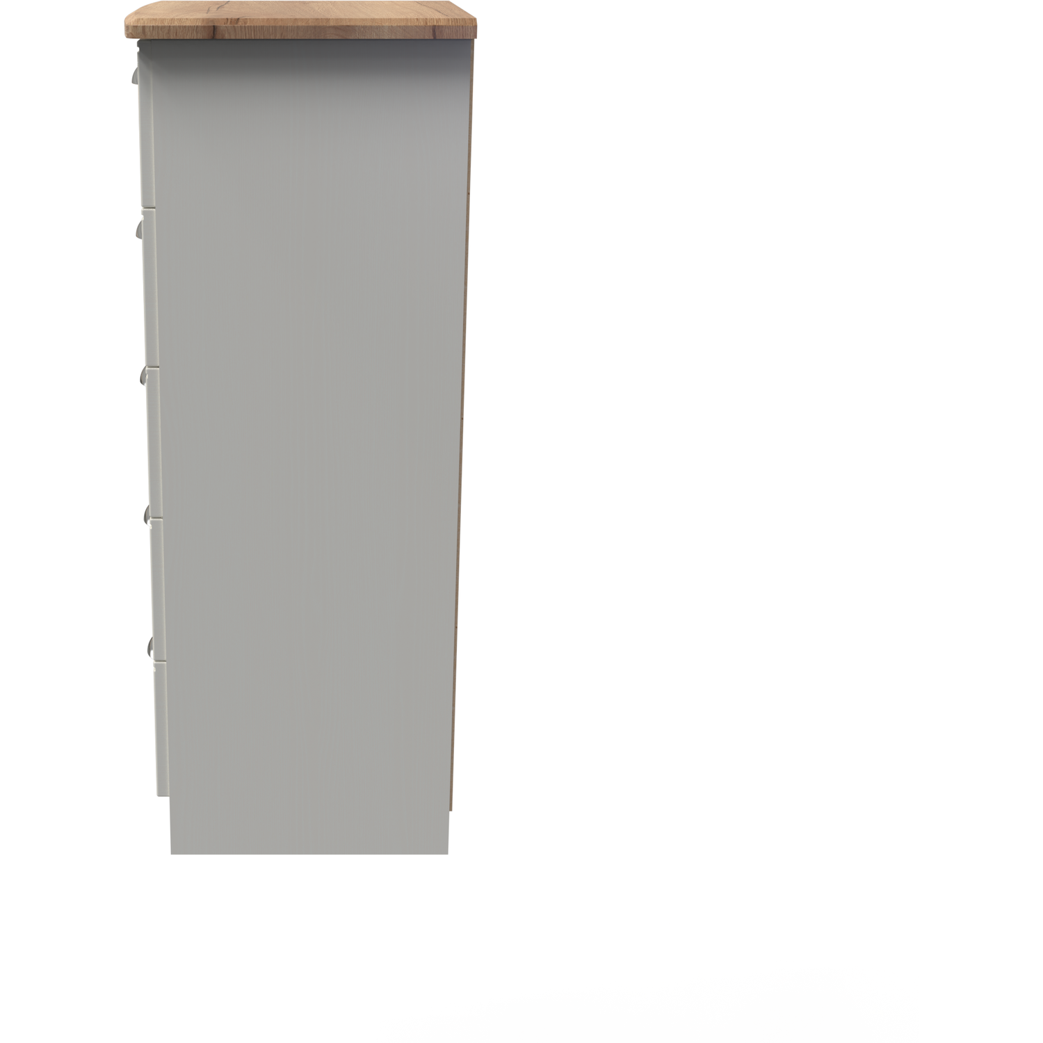 Victoria Ready Assembled 5 Drawer Bedside Cabinet - Cream Ash Riviera Oak