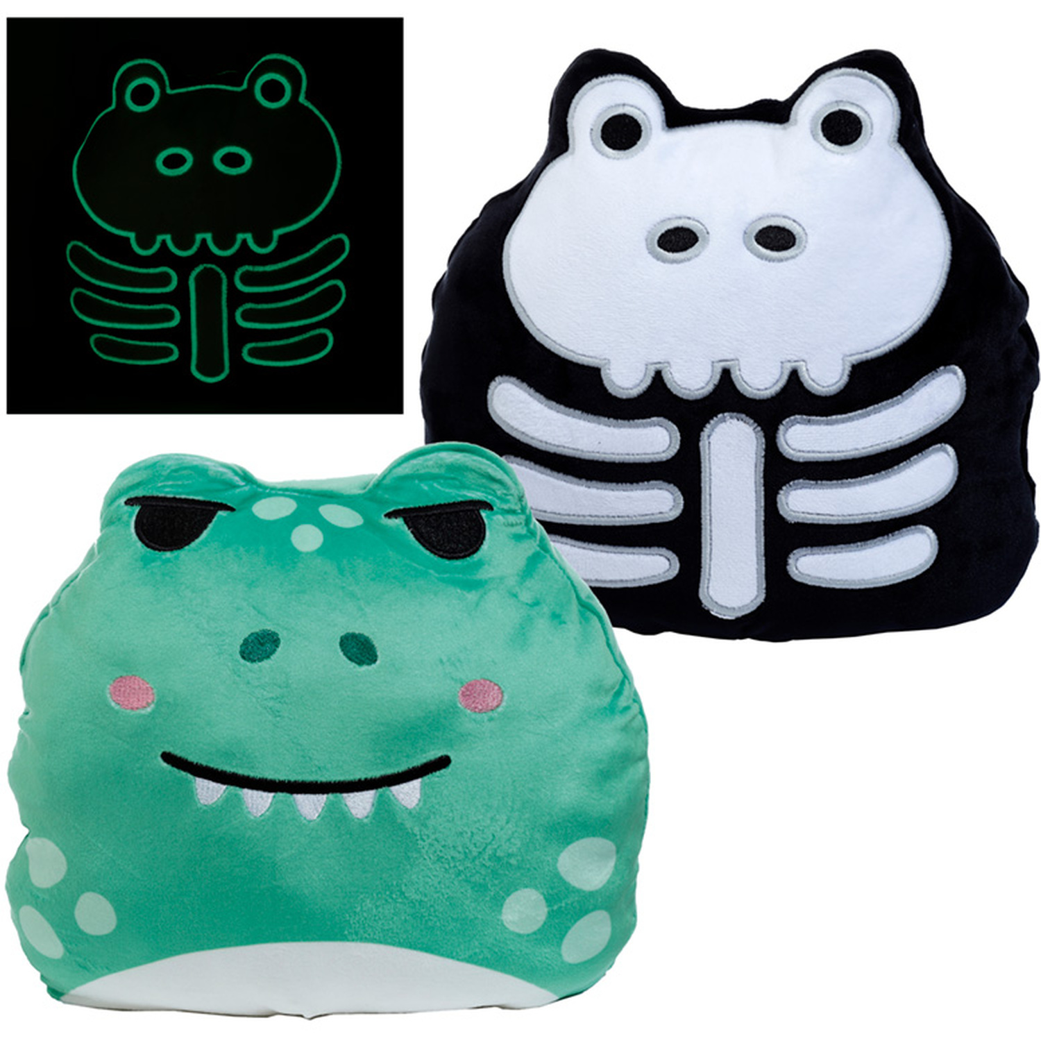 Image of Squidglys Scratch the Adorasaur Reversible Adoramals Glow in the Dark Plush Toy - Green