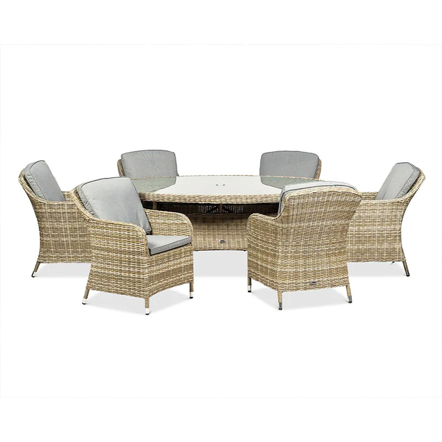 Wentworth 6 Seater Ellipse Imperial Dining Set - Neutral