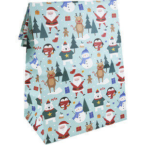 Festive Characters Kraft Present Sack