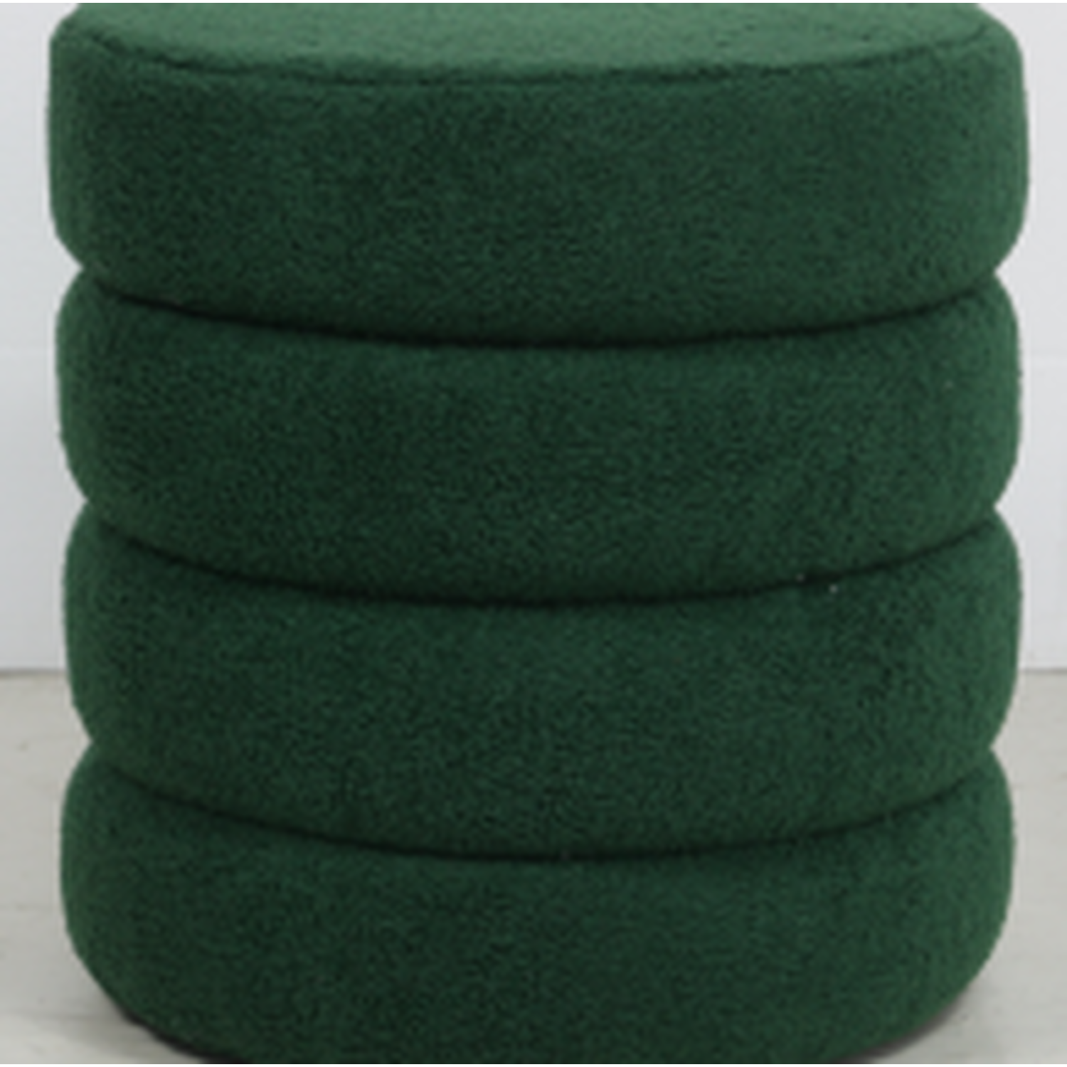 Round Upholstered Footstool Dressing Table Chairs - Green