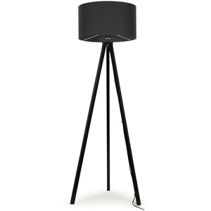 Barbro Black Tripod Floor Lamp Large Charcoal Shade