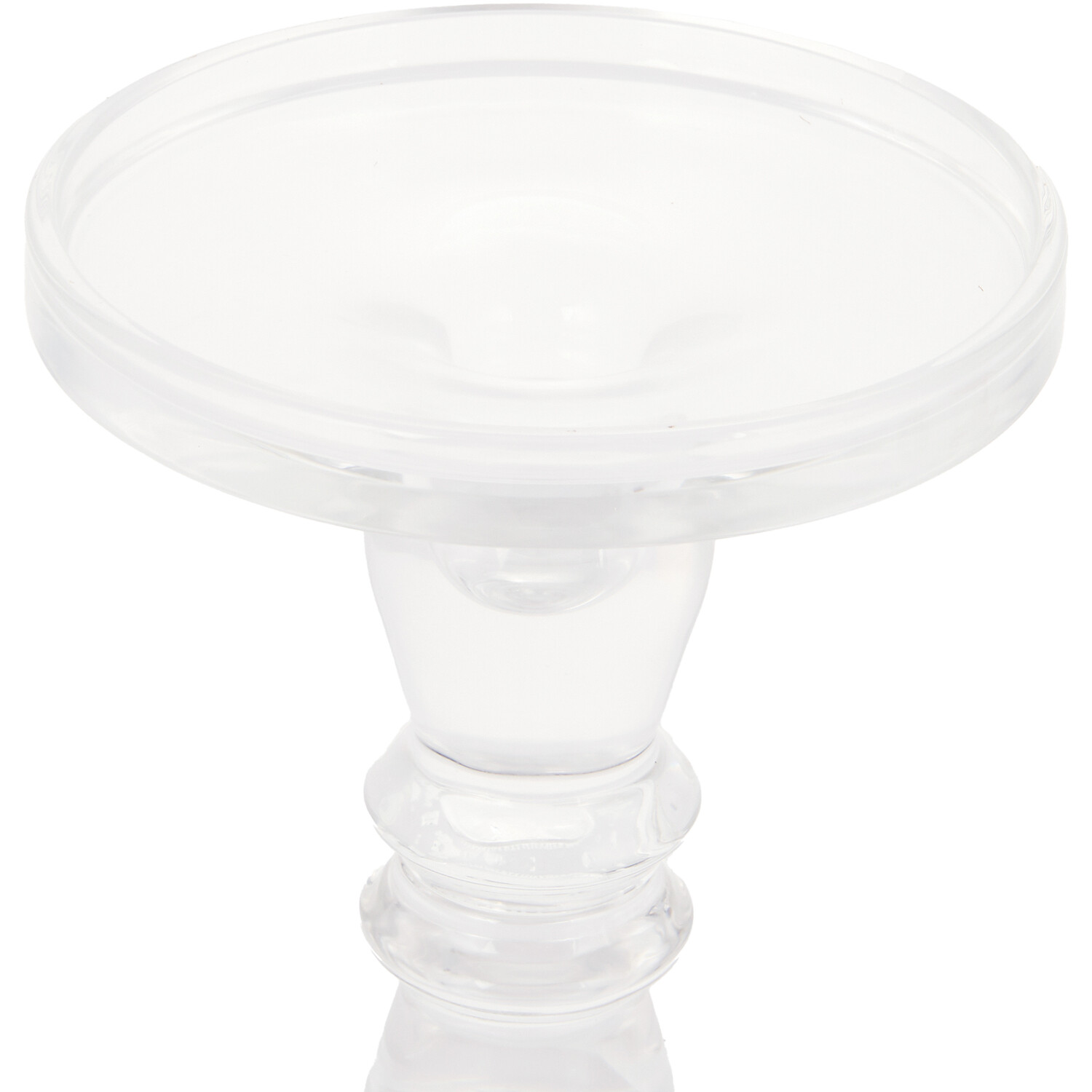 thumbnail image 2 of Modern Glass Candle Plate / Holder – 105mm Diameter – Clear, Stylish, 1-Pack 2 of 3