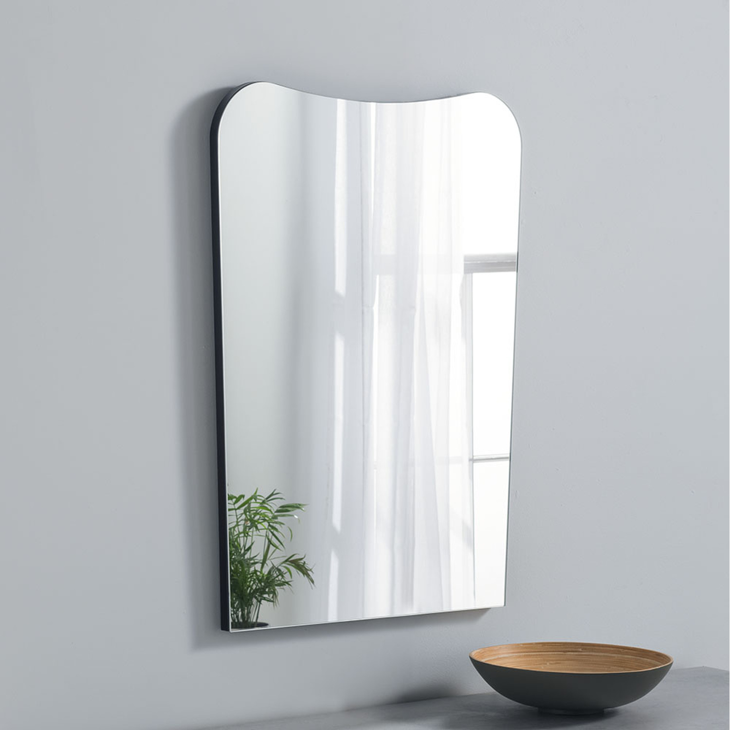 Image of Irregular Frameless Black Wall Mirror -&hellip;