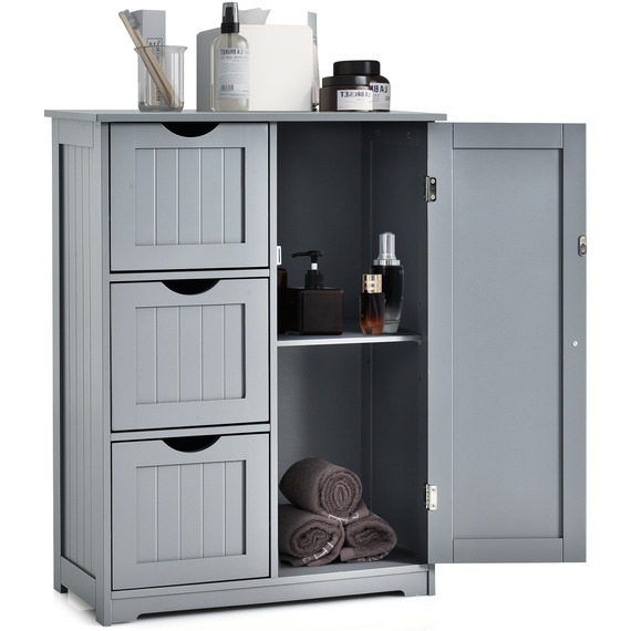 Bathroom Floor Cabinet Corner Floor Storage Shelf 