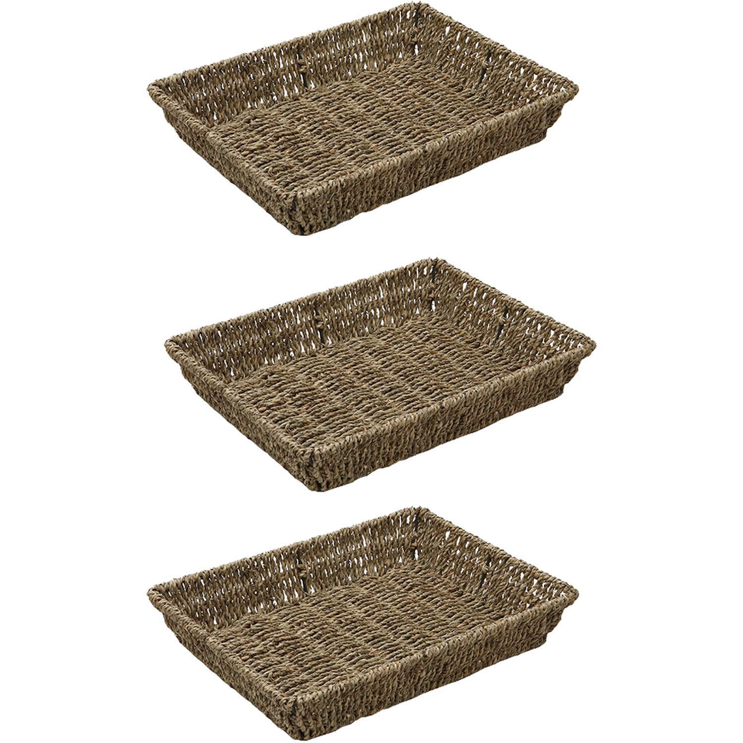 Image of JVL Seagrass Rectangular Storage Tray -&hellip;