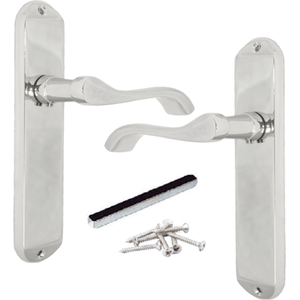 Cadenza Scroll Latch Door Handles on Backplate