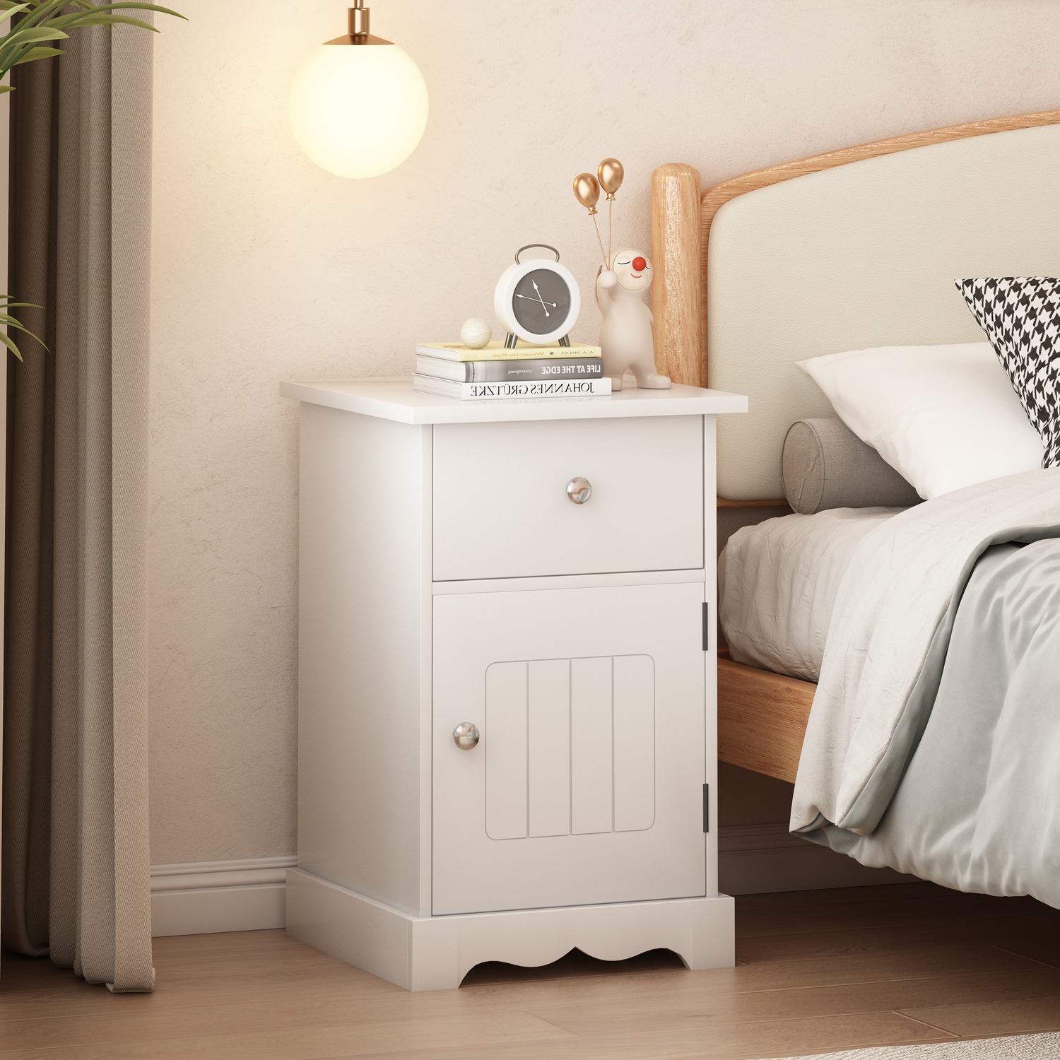 Hmd Bedside Table 1 Or 2 -white Or Grey - White 1