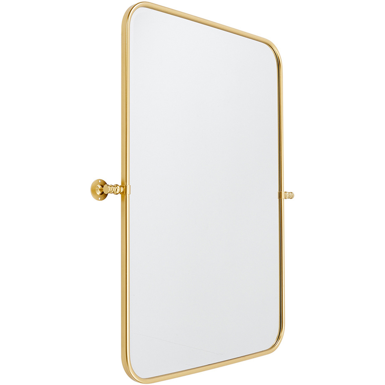Rectangular Wall-mounted Decorative Metal Mirror - Gold