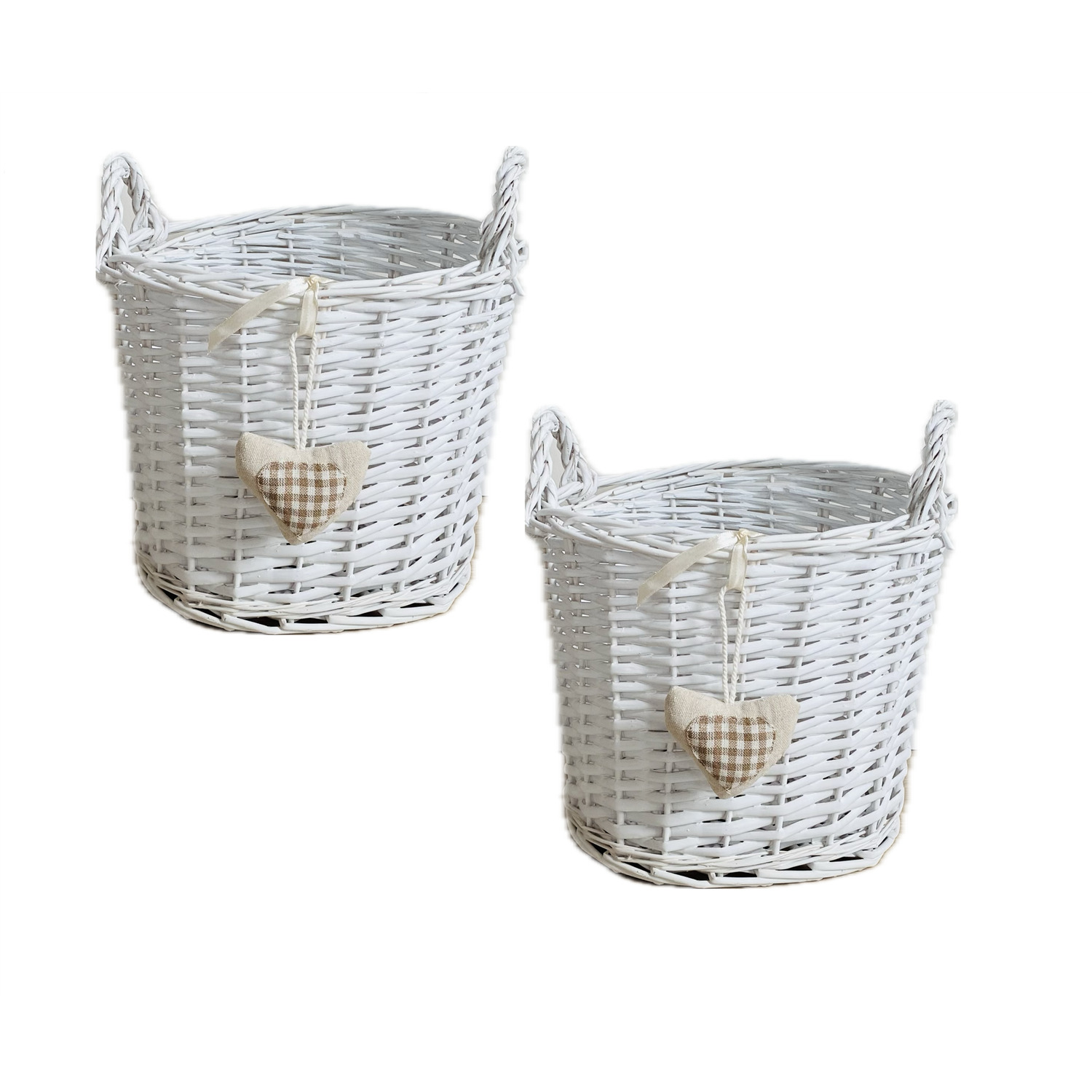 Image of Oval Deep White Shabby Chic Basket&hellip;