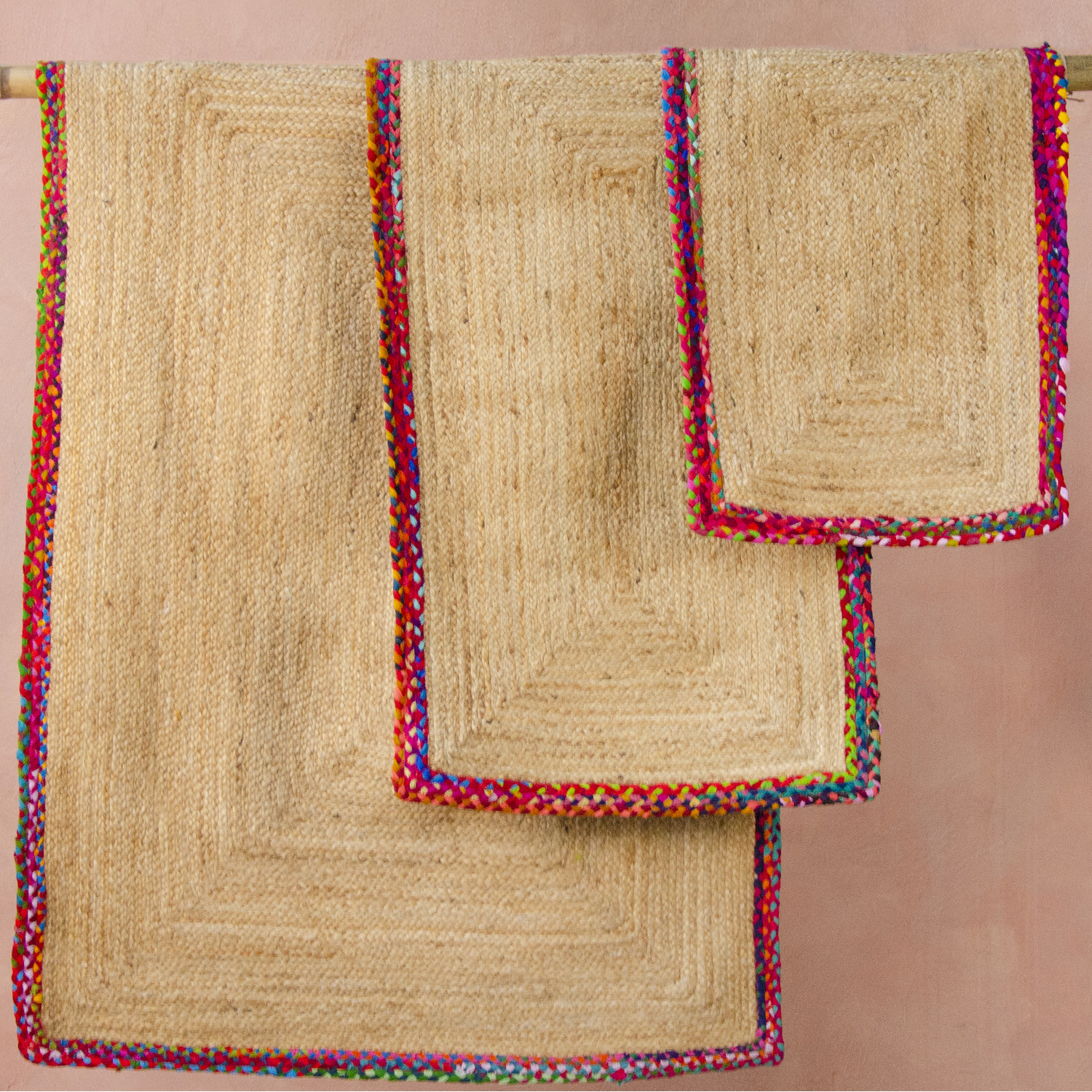 Braided Eshan Hemp Rug Chindi Border