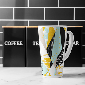 Geometric Shapes  Brush Strokes Latte Mug