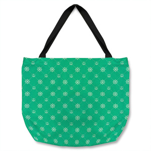 Nautical Elements On Green Tote bag