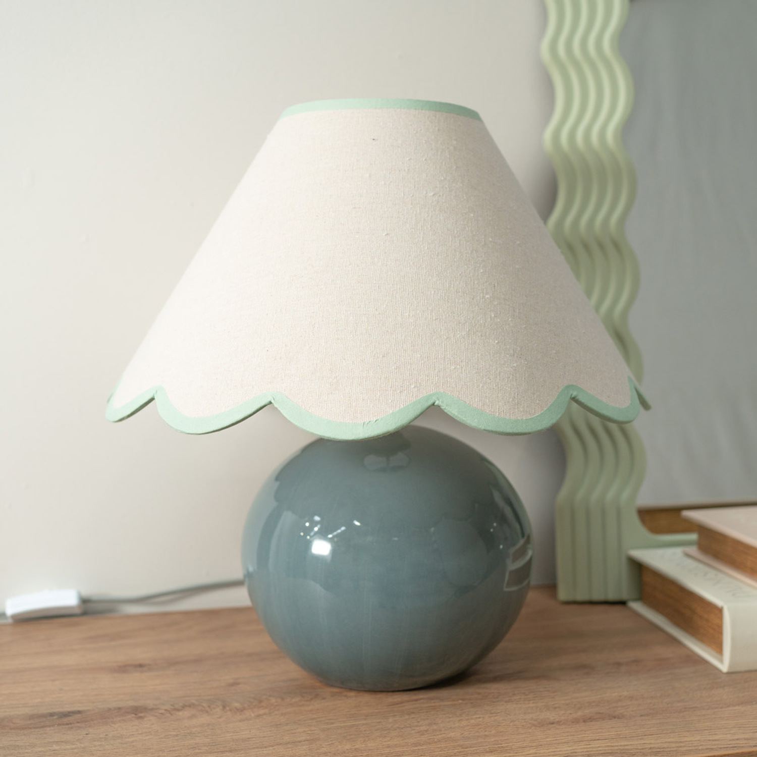 Image of Bosco Eucalyptus Table Lamp Scallop Shade&hellip;