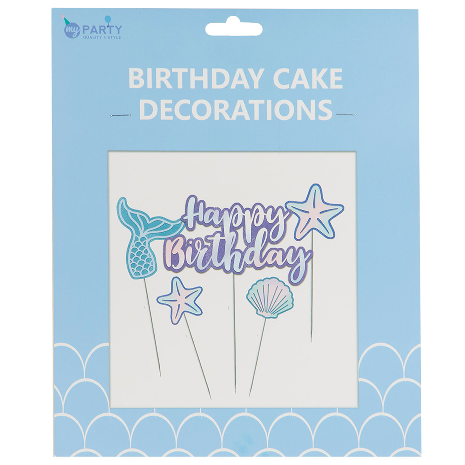 Image of Mermaid Party Cake Decorations - Multicolour