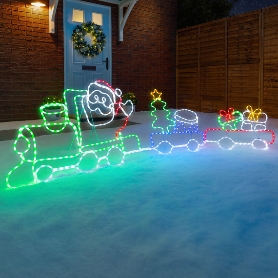 Santa Christmas Train Rope Light