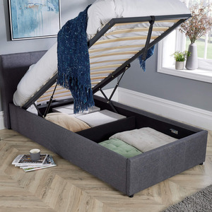 Grey / Single Home Source Endura End Lift Ottoman Grey Fabric Bedframe shot 6619005