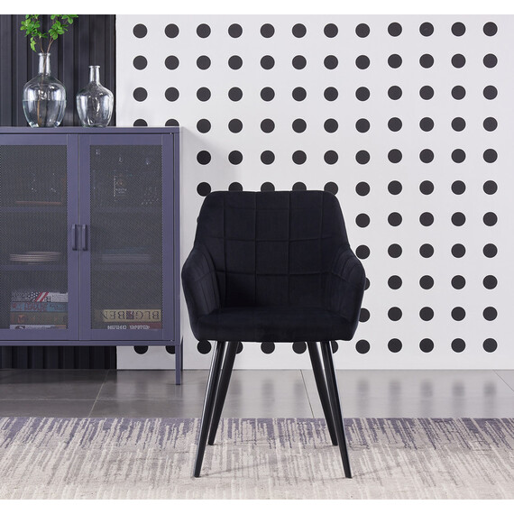 Set of 4 Camden Velvet Dining Chairs Upholstered for Kitchen Dining Room