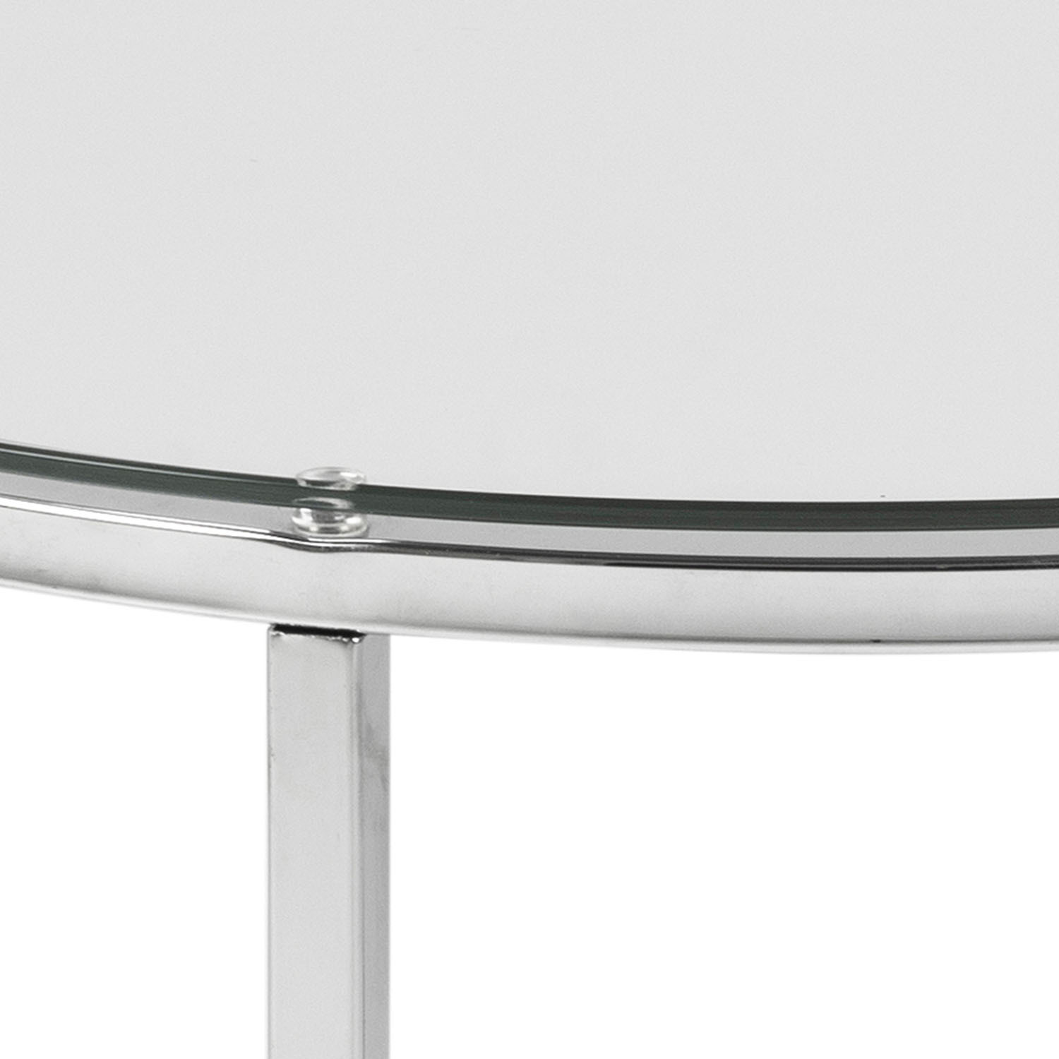Cross Round Metal Side Table - Silver