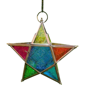 Moroccan Lanterns Hanging Star Multi Coloured