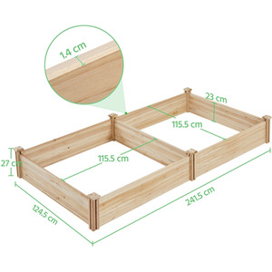 Wood / 124cm Yaheetech Divisible Planter Box Garden Bed shot 7319056
