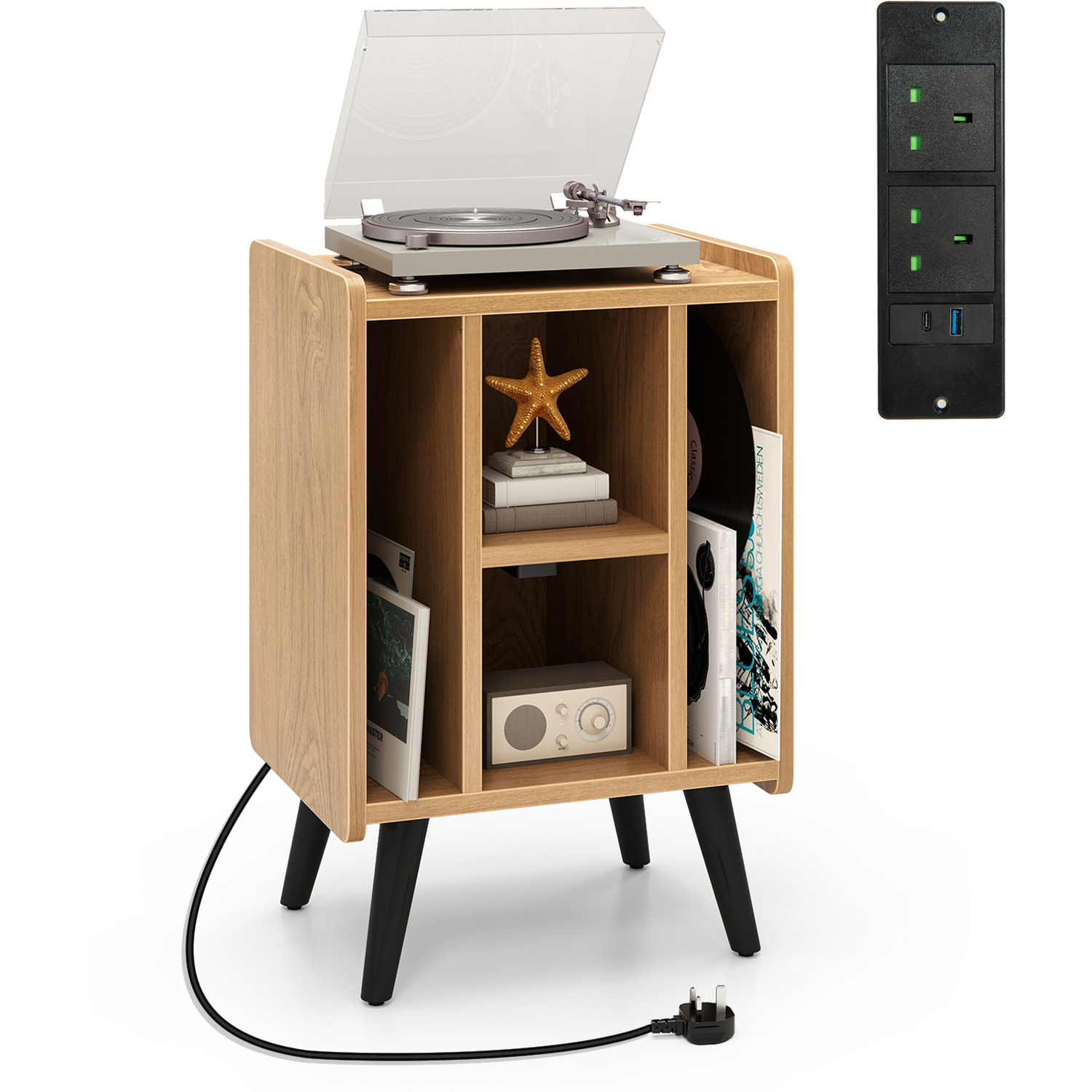 Vinyl Record Storage Turntable Stand