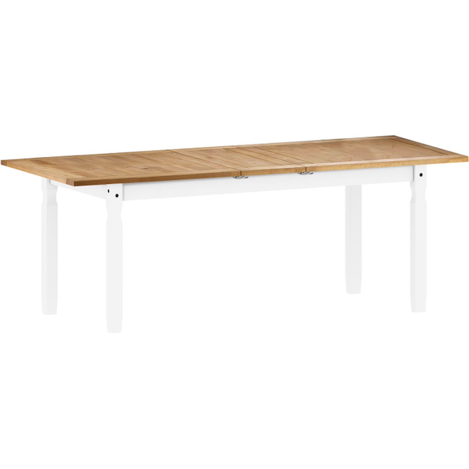 Corona Large Extending Dining Table 6 Chairs Set Solid Wood Mexican Pine Wooden - Distressed White Wax