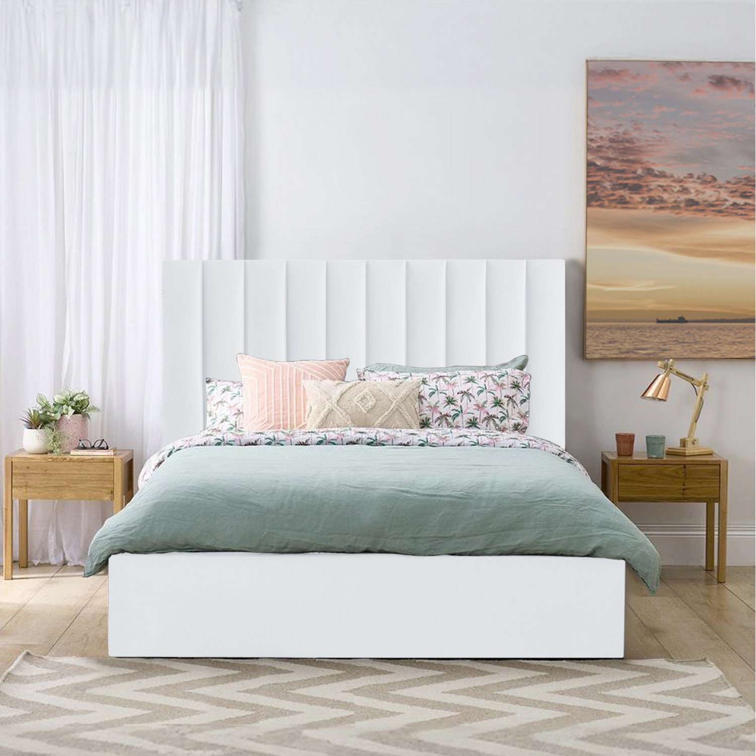 Valentina Storage Bed - White Single