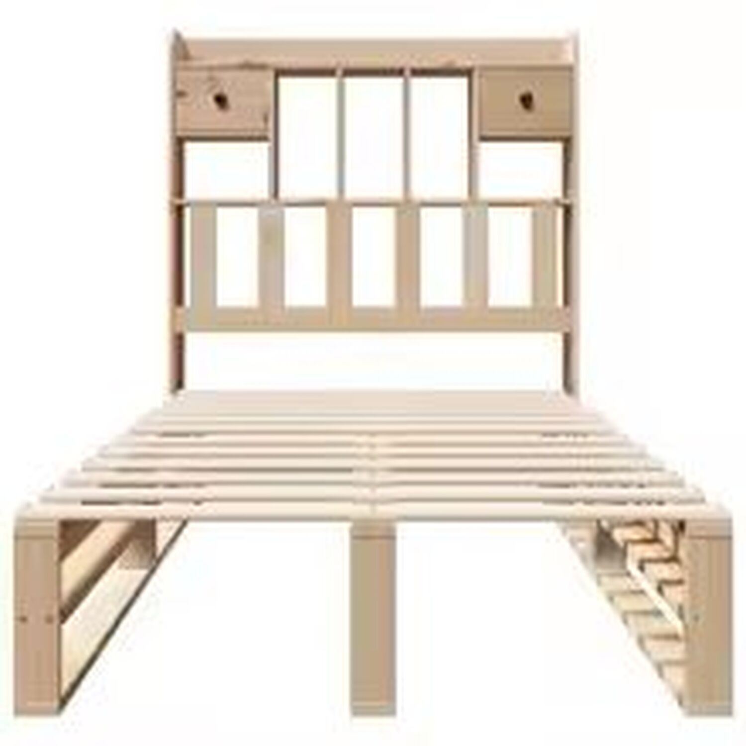 Single Solid Pine Bookcase Bed Frame Storage Solution - Brown