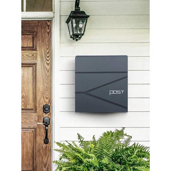 SONGMICS Wall Mounted Lockable Post Box with Newspaper Holder