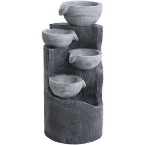 Solar Powered Outdoor Five Tiered Bowl Fountain