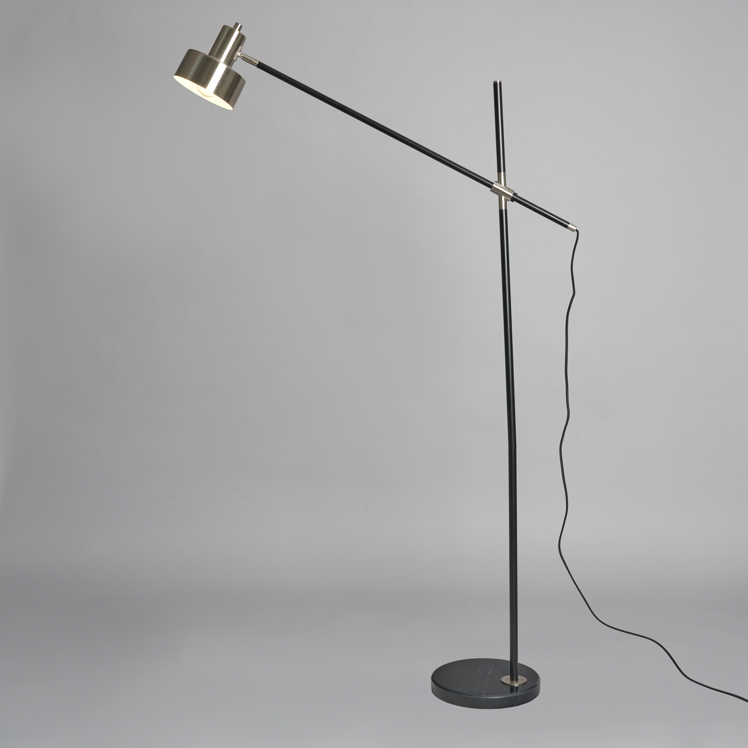Russ Marble Cantilever Light Floor Lamp - Nickel