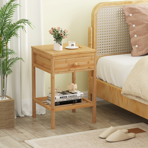 Bedside Table Bamboo Nightstand