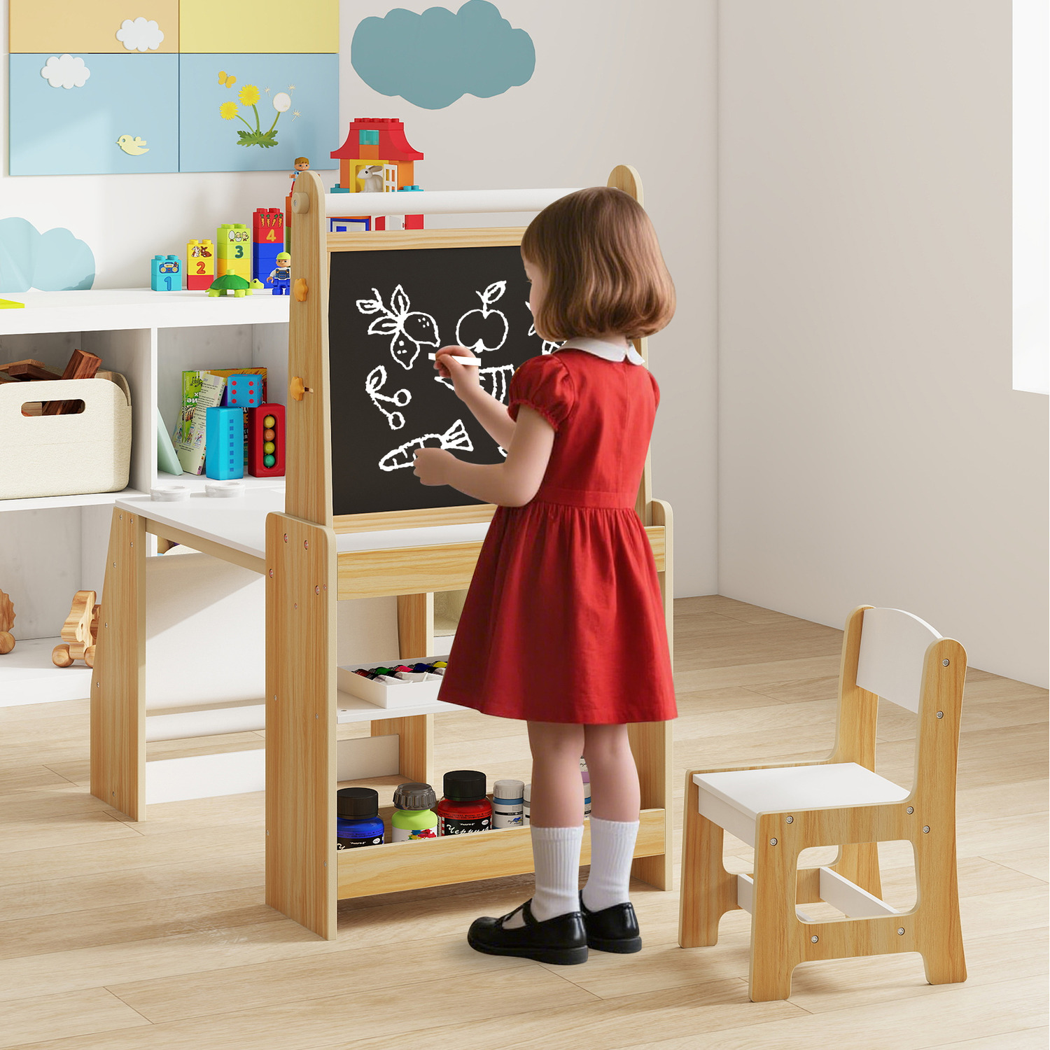 Kids Art Table Chair Set - Natural