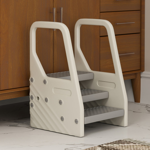 AIYAPLAY 3 Step Toddler Tower with Handles, Foot Pads for 2-5 Years