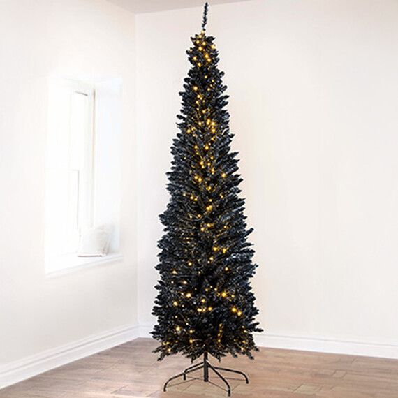 The Pre-lit Black Italian Pencilimo Tree with Hinged Branches