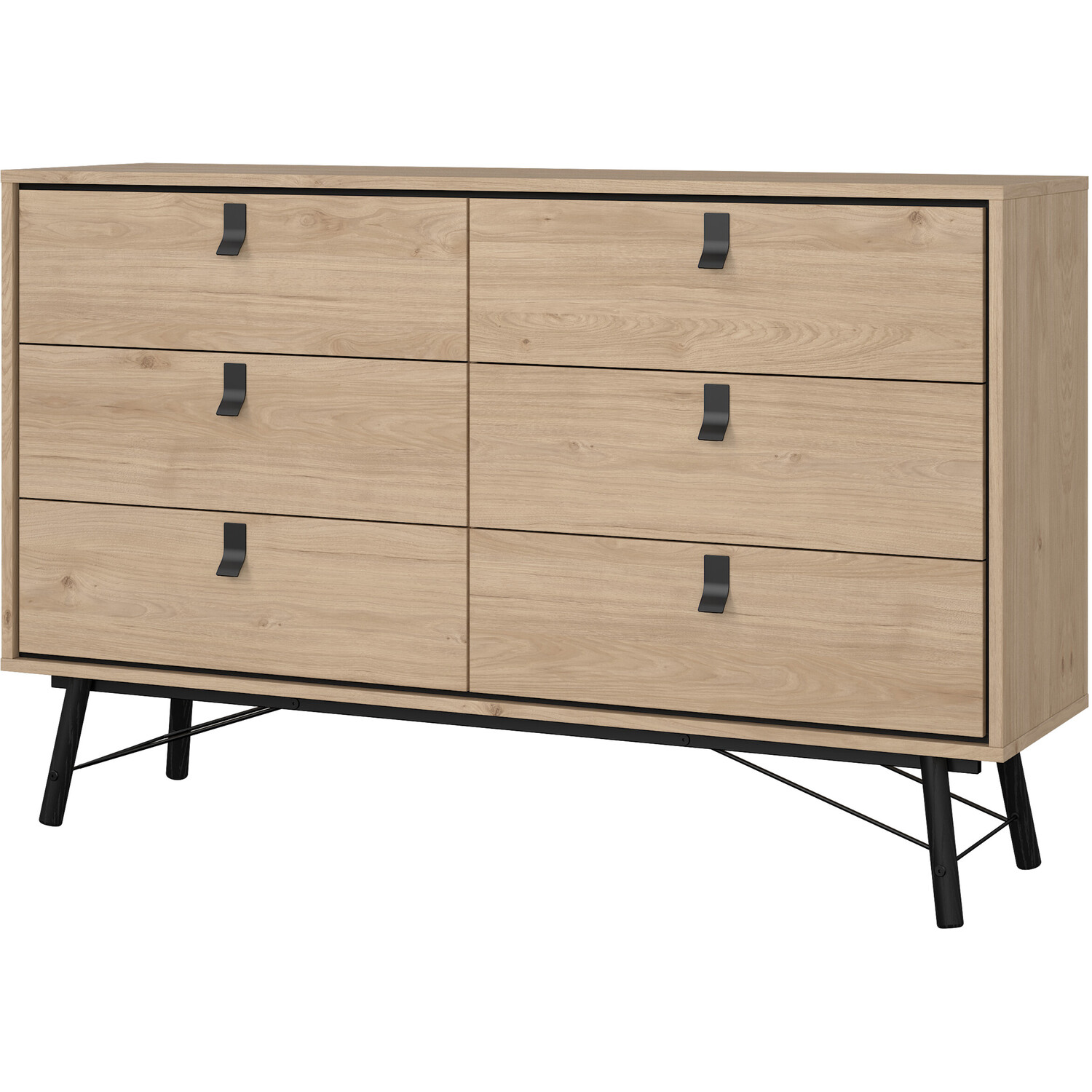 Ry Wide Double Chest Of Drawers - Hickory Oak